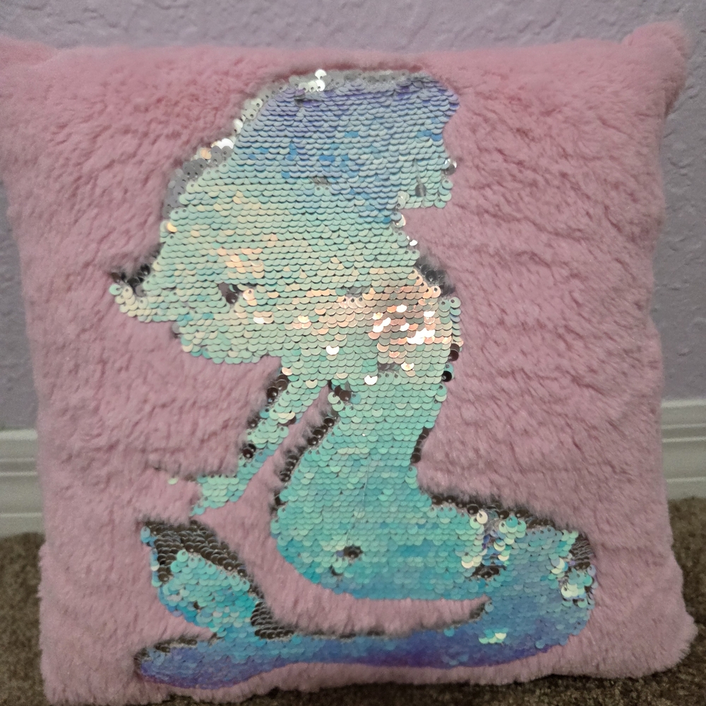 Pink Mermaid Sequin Pillow
